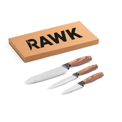 BAHARAT. Set of 3 kitchen knives with stainless steel blades and ergonomic handles